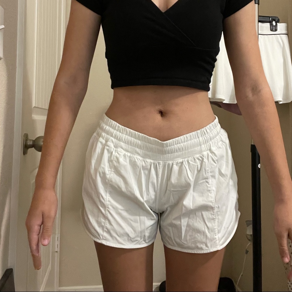 white lululemon shorts